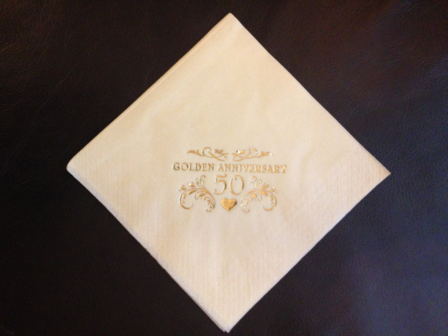Golden Wedding Anniversary Cream Dinner Table Napkins / Serviettes 40cm 3ply Quality Pack of 15
