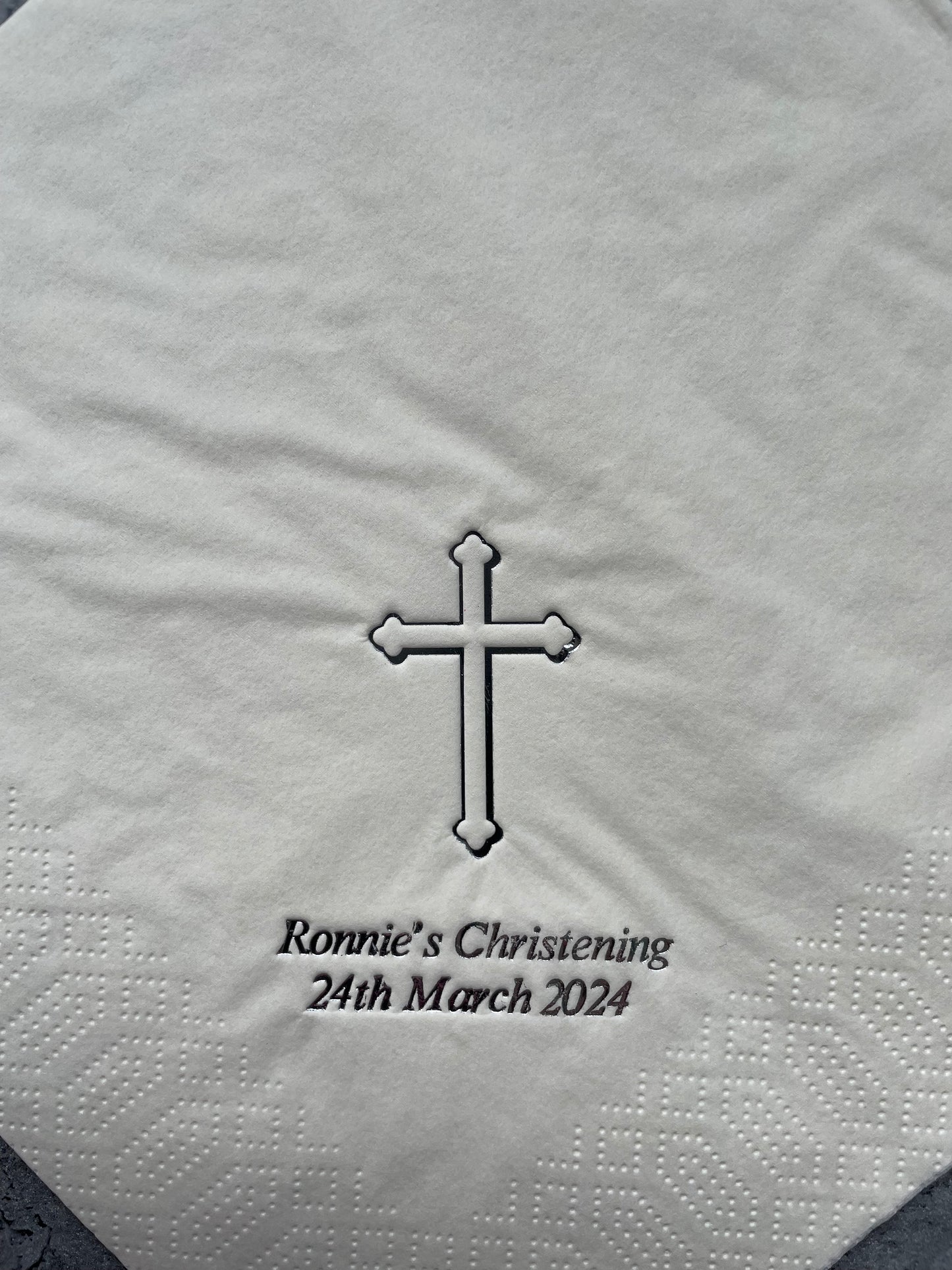 100x Personalised Quality Dinner Size Napkins (3ply 40cm)