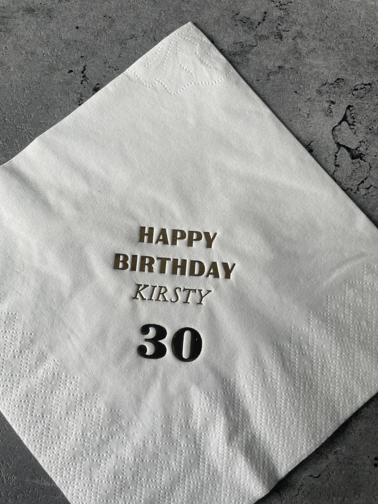 Birthday personalised cocktail drinks napkins