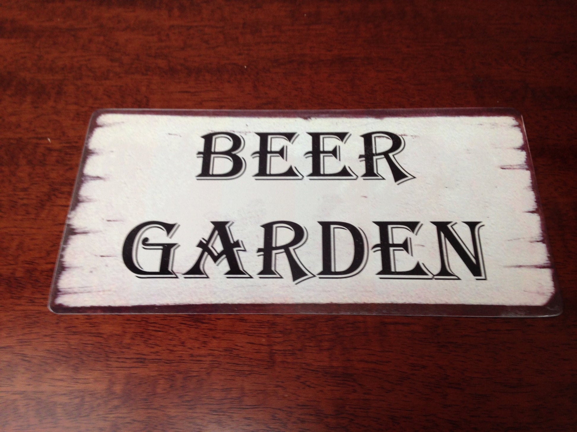 Beer Garden Sign / Plaque Shabby chic style. Made from Aluminium
