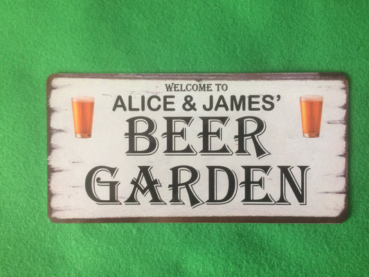 Personalised Beer Garden Sign Plaque Drinks