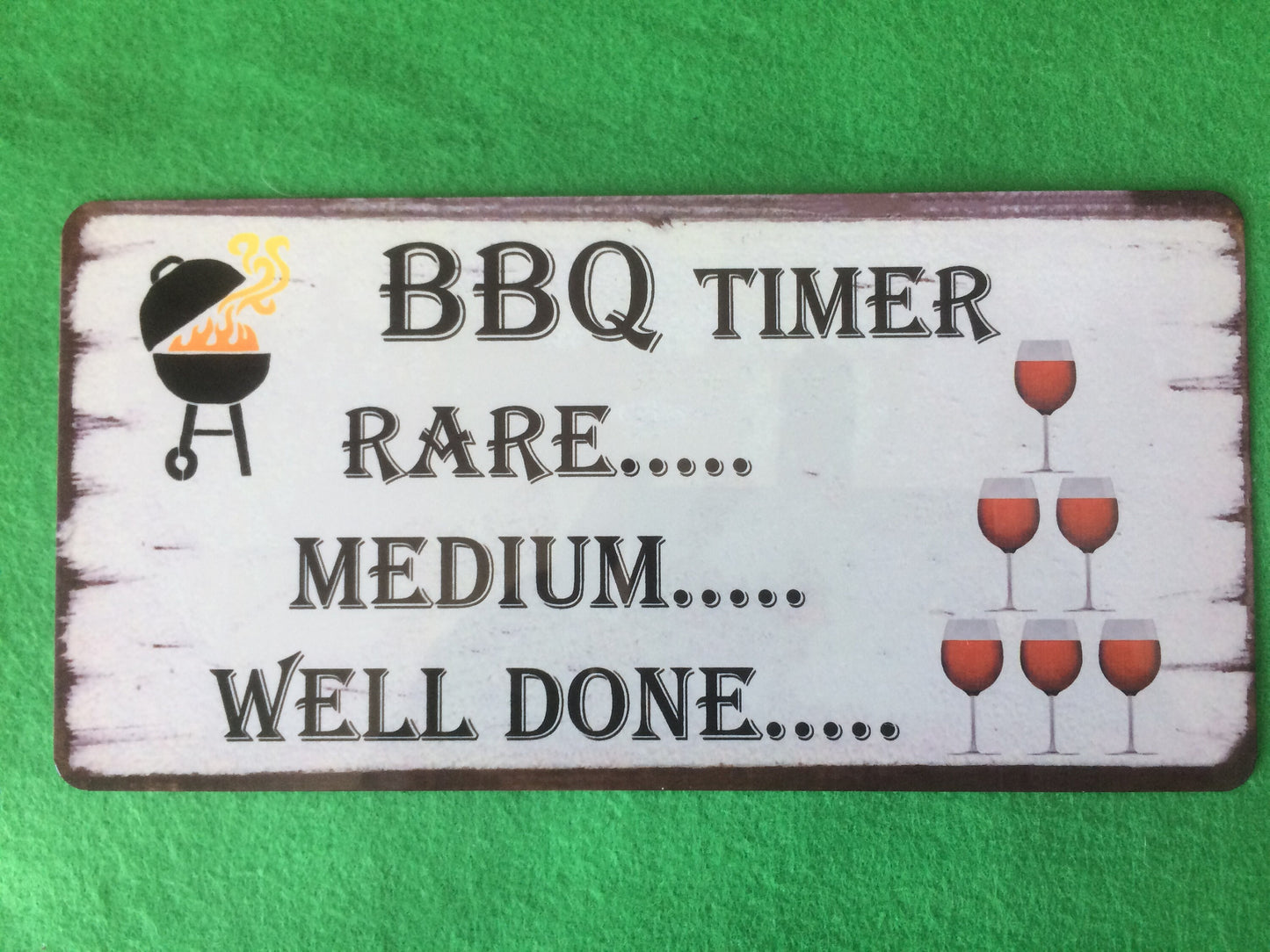 BBQ Cooking Timer Sign / Plaque Wine Drinking Fun Garden Idea Present or Gift