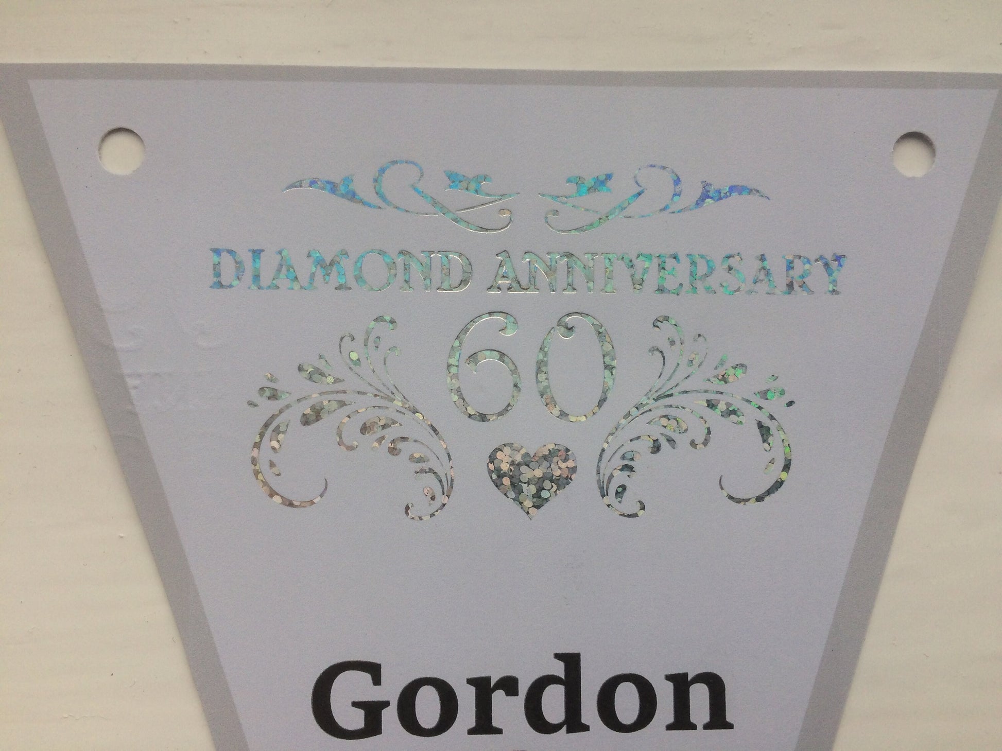Personalised 60th Diamond Anniversary Bunting flags