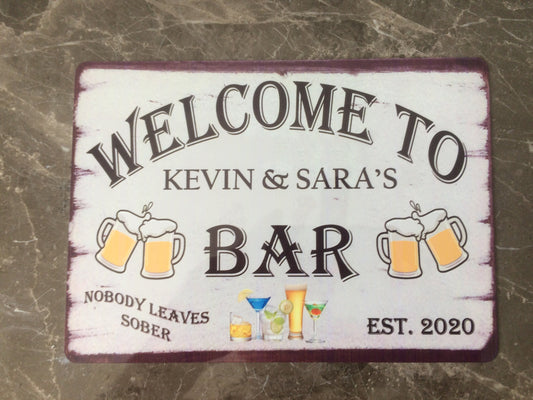 Personalised Bar Metal Sign / Plaque Beer Garden