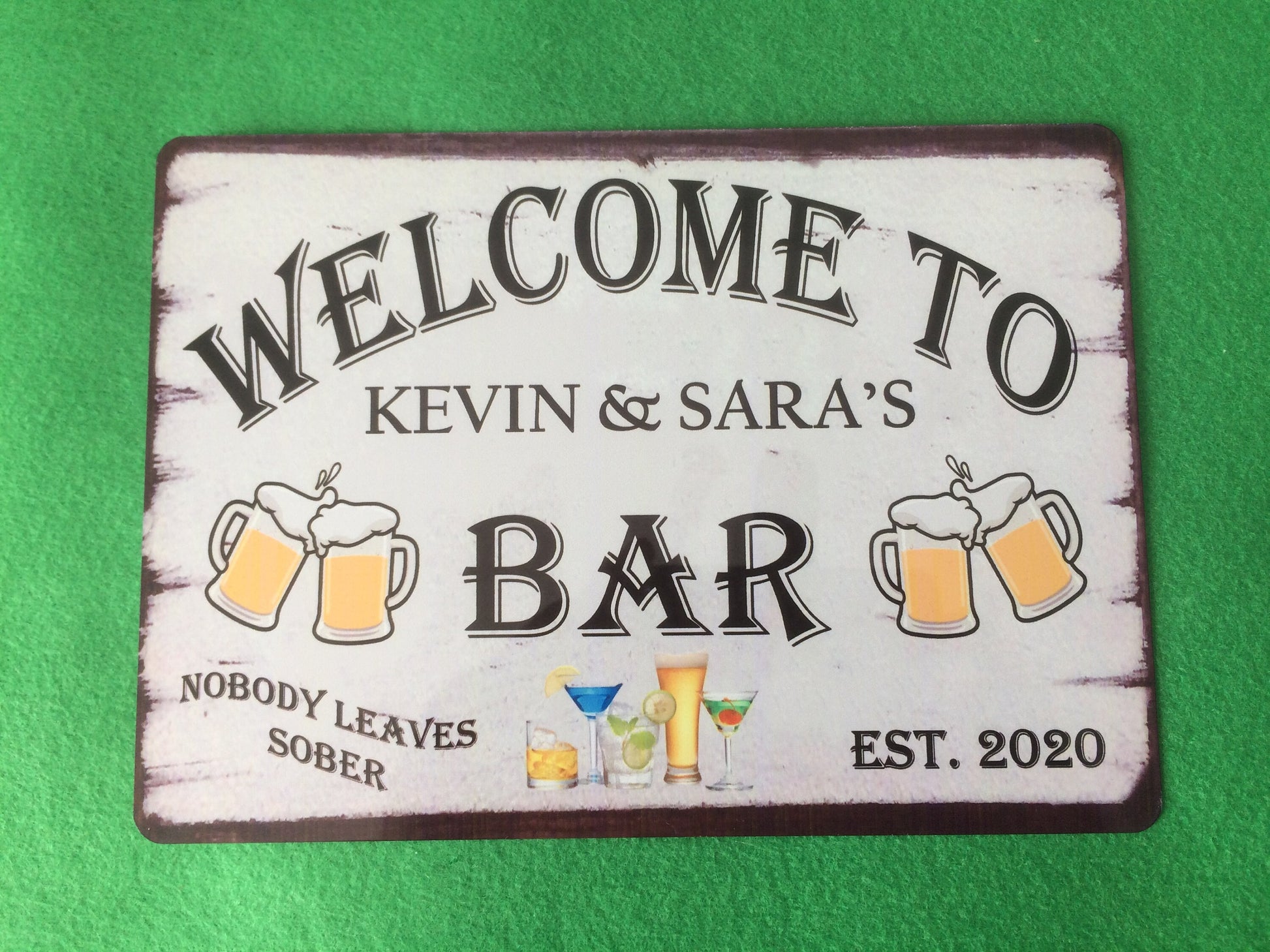 Personalised Bar Metal Sign / Plaque Beer Garden