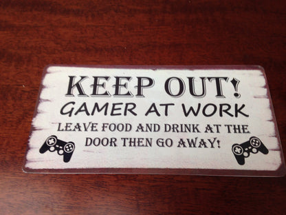 Keep out Gamer at Work Door Sign, Plaque, Christmas gift. Choose Play Station or Xbox
