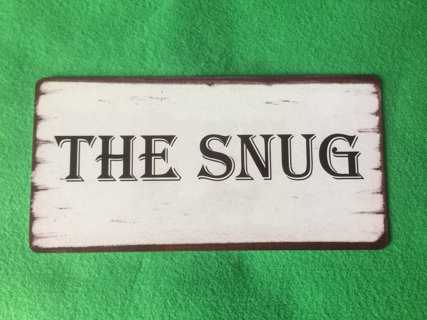 The Snug metal sign / plaque Shabby Chic style, indoor or outside
