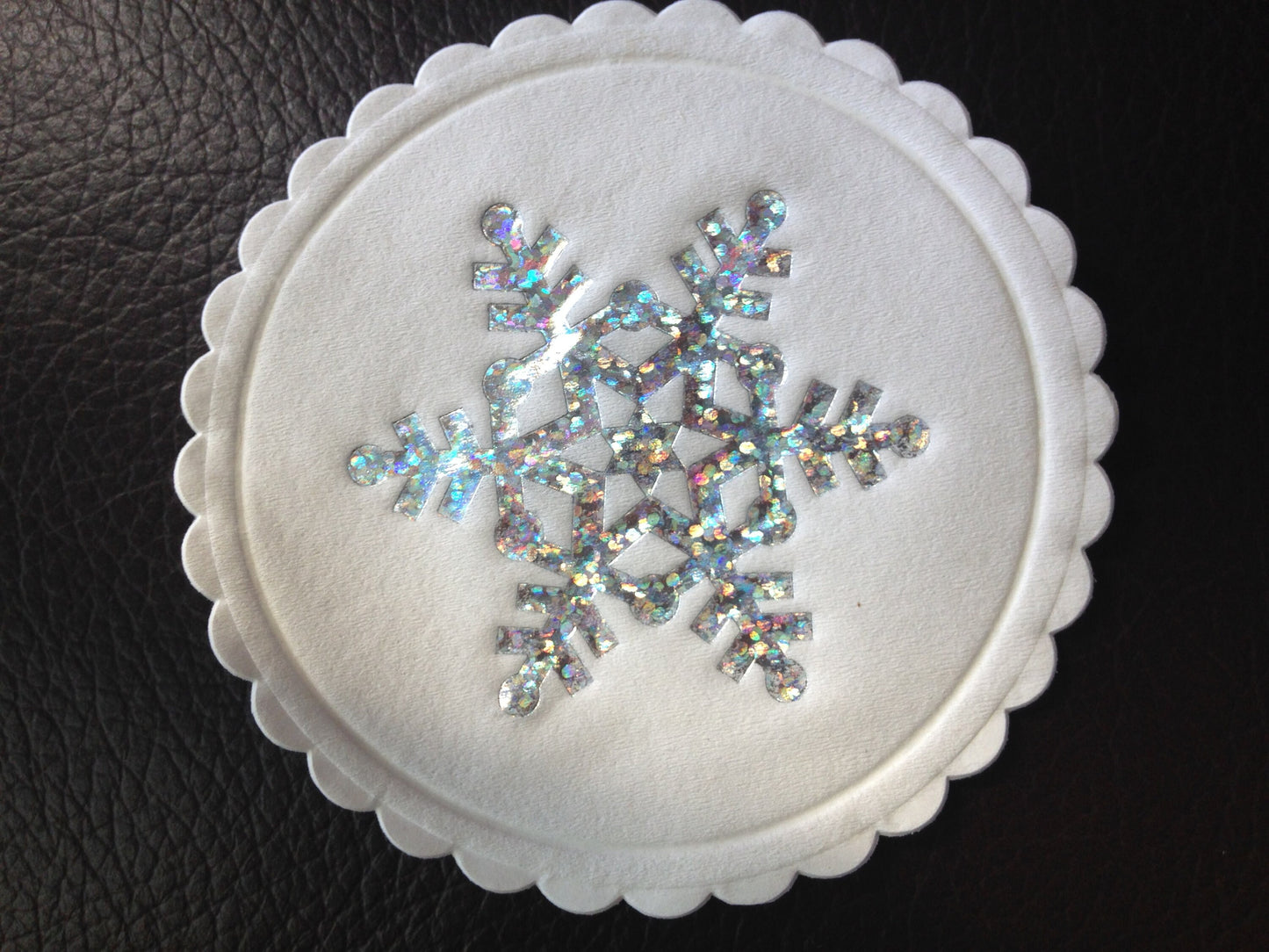 pack 25 Sparkling Snowflake Christmas Design Multi - Ply Paper Drinks Coasters