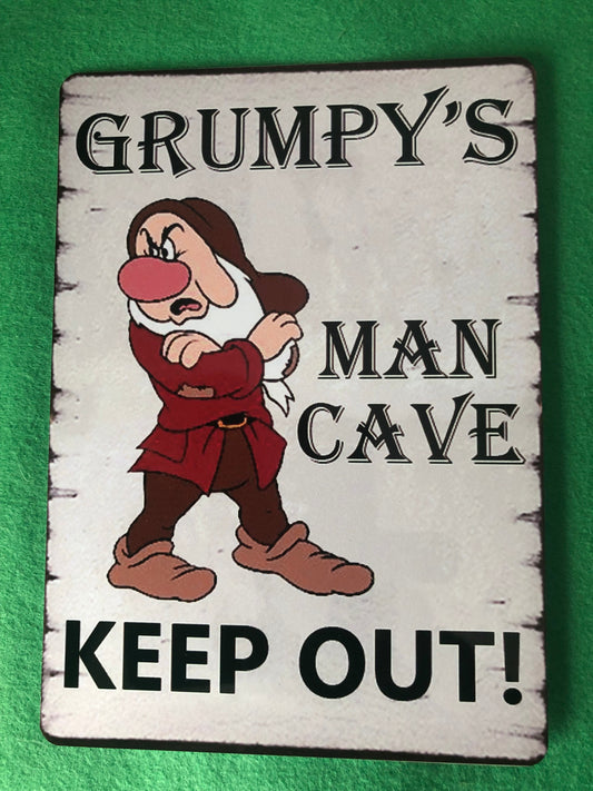Grumpy Man Cave Keep Out Sign Shabby Chic Style Workshop Garage Wall Plaque Pub Garden