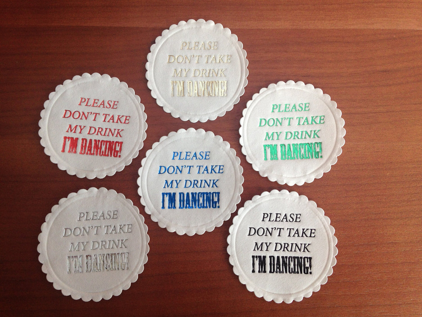 20 x Please Don't Take My Drink I'm Dancing Multi ply paper drinks coasters. Party, Celebration, Dancing