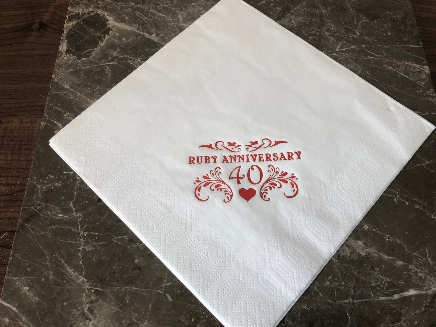 Ruby Wedding 40th Anniversary Napkins Serviettes 3ply luxury dinner napkins pack of 15