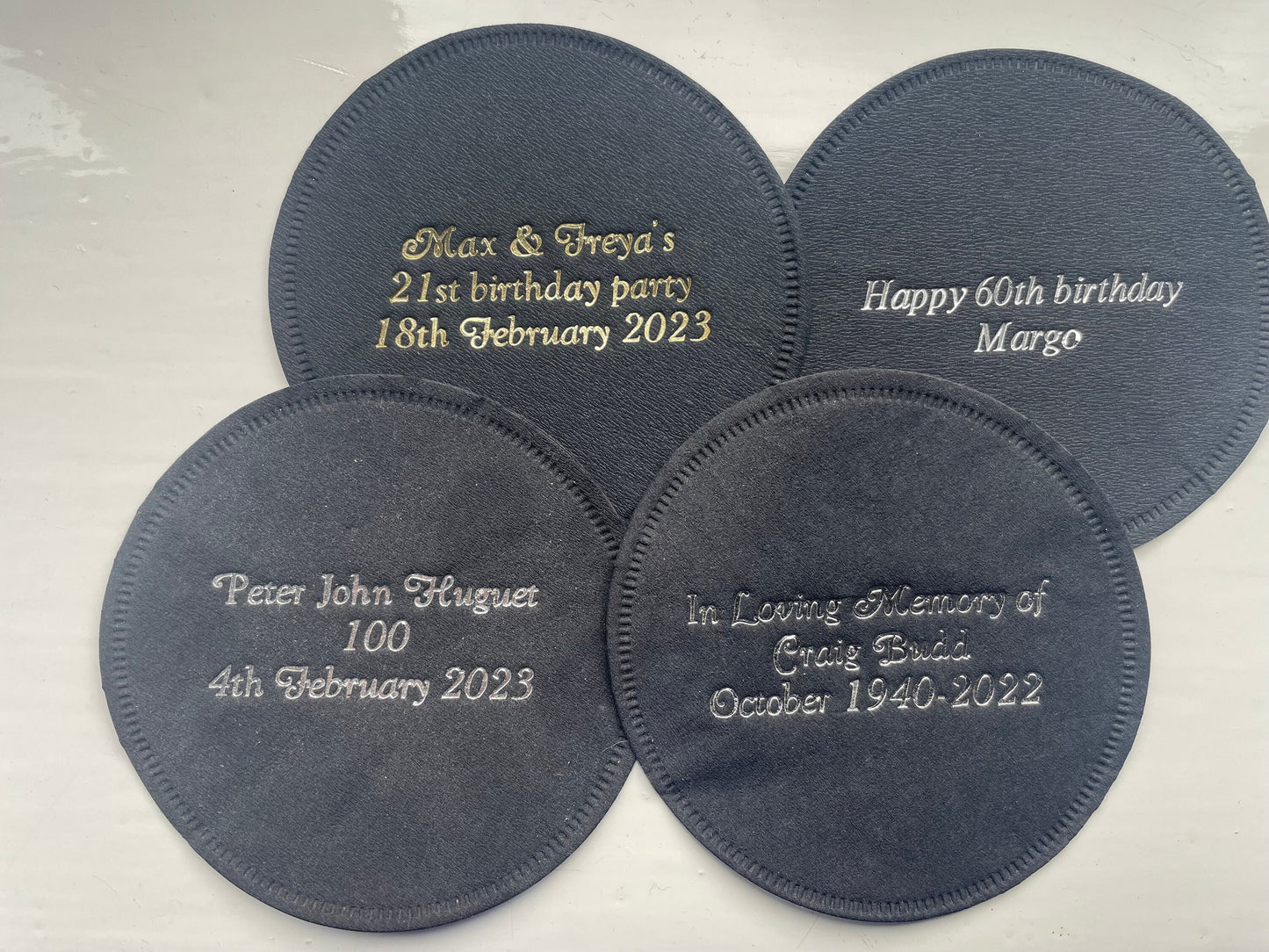 50 Personalised coasters multi ply paper Bar Beer Garden home pub party anniversary