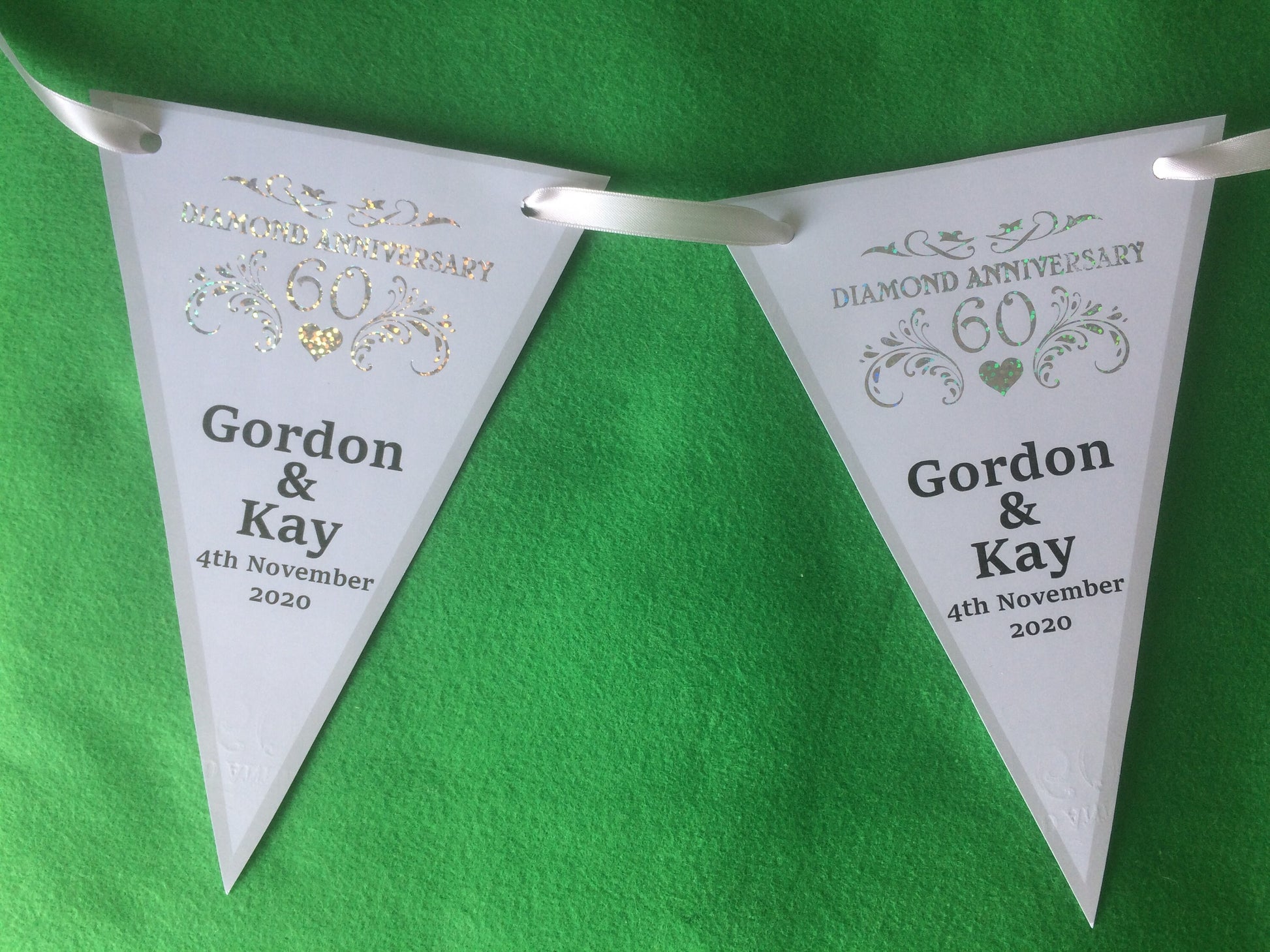 Personalised 60th Diamond Anniversary Bunting flags